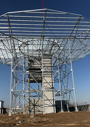 山东青岛机场导航全向信标台钢结构反射网工程